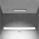 Acrylic Rectangular Led Chandelier Pendant Light - Contemporary White Hanging / 39.5