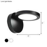Acrylic Rotating Lens Wall Light: Simplicity In White/Black With Warm/White Led Glow