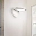 Acrylic Rotating Lens Wall Light: Simplicity In White/Black With Warm/White Led Glow White / Warm