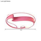 Acrylic Round Flush Mount Cartoon Ceiling Light For Bedroom