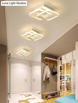 Acrylic Semi Flush Mount Light: Stylish Geometric Fixture For Hallway