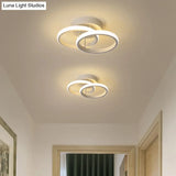 Acrylic Semi Flush Mount Light: Stylish Geometric Fixture For Hallway