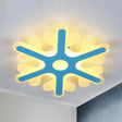 Acrylic Snowflake Flush Mount Ceiling Light For Kids’ Bedroom Blue / 16’