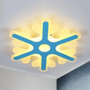 Acrylic Snowflake Flush Mount Ceiling Light For Kids’ Bedroom Blue / 16’