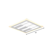 Acrylic Square Flushmount Led Ceiling Light In Warm/White With Modernist Design