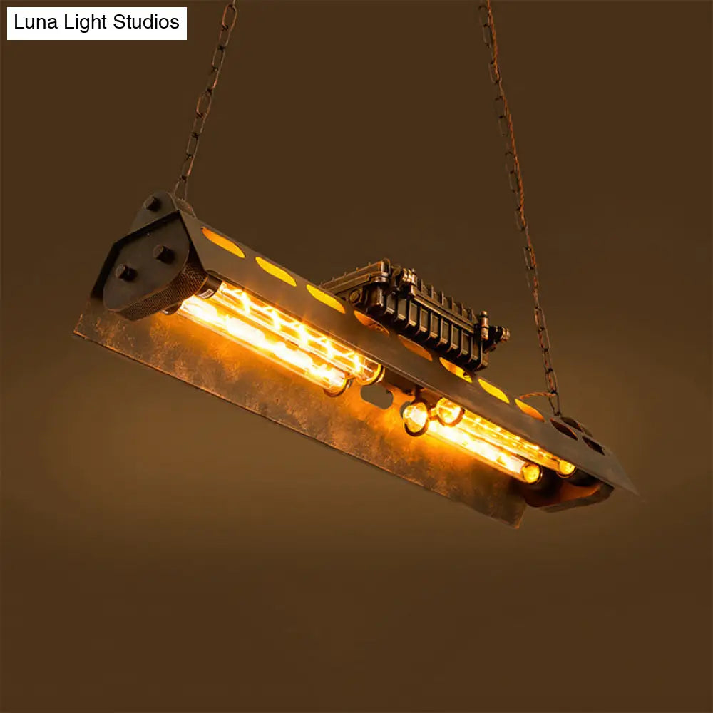 Adjustable Antique Rust Metal Pendant Light Fixture With 39 Chain For Tables