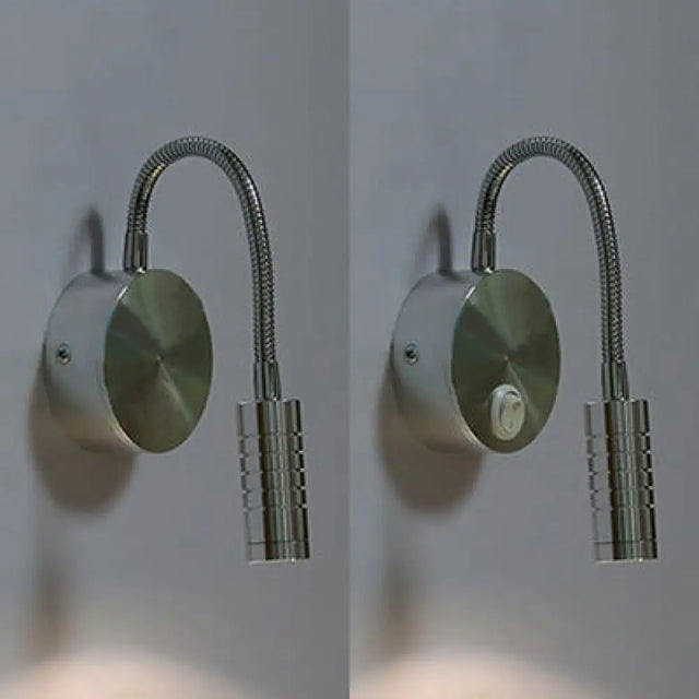 Adjustable Chrome Cylinder Wall Mount Led Sconce In Warm/White Lighting - Modern Metal Lamp