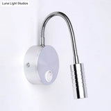 Adjustable Chrome Cylinder Wall Mount Led Sconce In Warm/White Lighting - Modern Metal Lamp