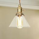 Adjustable Clear Glass Cone Pendant Light For Kitchen - Single Hanging Fixture / 1