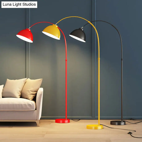 Adjustable Domed Floor Lamp With Metal Stand - Stylish Living Room Lighting