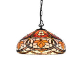 Stained Glass Floral Pendant Light - Adjustable Chains For Living Room And Kitchen Lighting