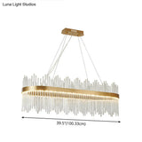 Adjustable Glass Crystal Drum Chandelier Pendant Light For Modern Living Rooms