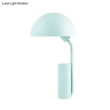 Adjustable Iron Domed Macaron Desk Lamp With Black/Light Green Finish