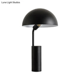 Adjustable Iron Domed Macaron Desk Lamp With Black/Light Green Finish