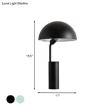 Adjustable Iron Domed Macaron Desk Lamp With Black/Light Green Finish
