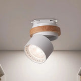 Adjustable Led Grey/Green/White Flush Mount: Modern Metallic Cylindrical Lighting In Macaron Style