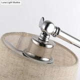 Adjustable Led Modern Cone Lamp - Beige Fabric Floor Light With Stand Up Design