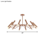 Adjustable Linear Shade Chandelier - Modern Metal Ceiling Light (12/24 Lights) In Black/Rose Gold