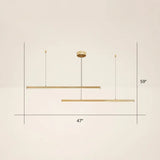 Adjustable Metal Line Art Led Pendant Lamp For Minimalist Bedroom Ceiling 2 / Gold Third Gear