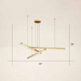 Adjustable Metal Line Art Led Pendant Lamp For Minimalist Bedroom Ceiling 3 / Gold Third Gear