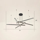 Adjustable Metal Line Art Led Pendant Lamp For Minimalist Bedroom Ceiling 5 / Black White