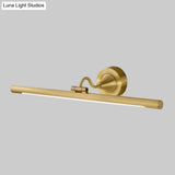 Adjustable Metal Linear Led Wall Sconce With Black/Gold Finish And Acrylic Shade