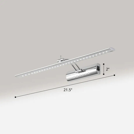 Adjustable Nickel Finish Led Vanity Sconce - Modern Linear Wall Lamp