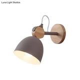 Adjustable Nordic Style Metal Dome Wall Sconce With 1 Light - Perfect For Living Rooms