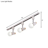Adjustable Semi Flush Metallic Linear Ceiling Light With Cup Shade - Industrial Style 3/4 Heads