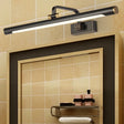 Adjustable Tubular Led Vanity Mirror Light - Traditional Black Metal Wall Lighting / 17