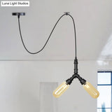 Alamak - Modern Amber Glass Pendant Chandelier With Swag Design