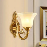 All Copper American Ceramic Antique Wall Lamp Double Head Luxury Atmosphere European Style Living