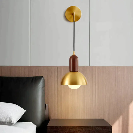 All Copper Bedside Wall Lamp Light Luxury Post Modern Simple Living Room Background Wall Aisle Retro Creative