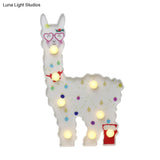 Alpaca Led Wall Night Lamp For Girls Room - Battery Operated And Contemporary Design