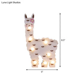 Alpaca Led Wall Night Lamp For Girls Room - Battery Operated And Contemporary Design