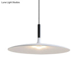 Aluminum Hanging Light: Nordic Design 1-Light Pendant For Dining Room - White/Orange/Grey