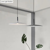 Aluminum Hanging Light: Nordic Design 1-Light Pendant For Dining Room - White/Orange/Grey