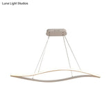 Aluminum Leaf Drop Pendant Led Island Lamp - Simplicity Black/White Warm/White Light 31.5/39 Wide