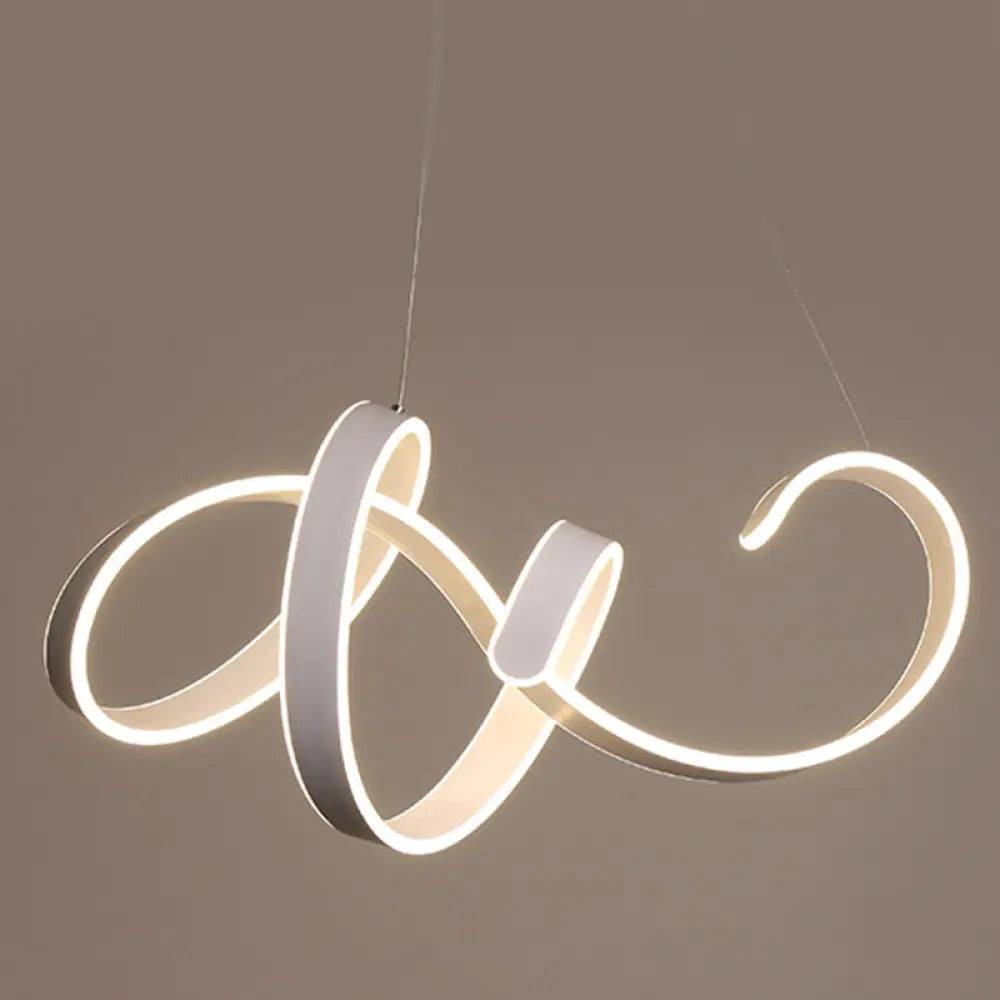 Aluminum Simplicity Led Pendant Light Kit - Winding Dinette Chandelier Warm/White