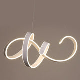 Aluminum Simplicity Led Pendant Light Kit - Winding Dinette Chandelier Warm/White