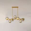 Amber Glass Bubbles Island Lamp: Modern Gold Hanging Light For Dining Room 7 /
