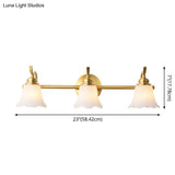 American Brass Wall Vanity Light With Frosted Glass For Indoor Down Lighting