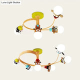 Animal-Inspired Twist Arm Led Ceiling Lamp For Modern Offices