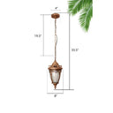 Antique Bell Shaped Ribbed Glass Pendant Light For Outdoor - Single Bulb Drop Suspension Lighting