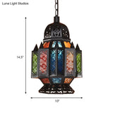 Antique Black Urn Metal Down Lighting Ceiling Suspension Lamp - 1 Bulb For Living Room Décor