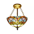 Antique Brass Victorian Style Led Ceiling Light - Elegant Semi Flush Inverted Bowl For Bedroom / 12’