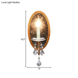 Antique Brass Wall Sconce With Open Bulb For Bedroom