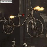 Antique Bronze Bicycle Pendant Lighting - 3-Light Indoor Ceiling Fixture With Pipe Design