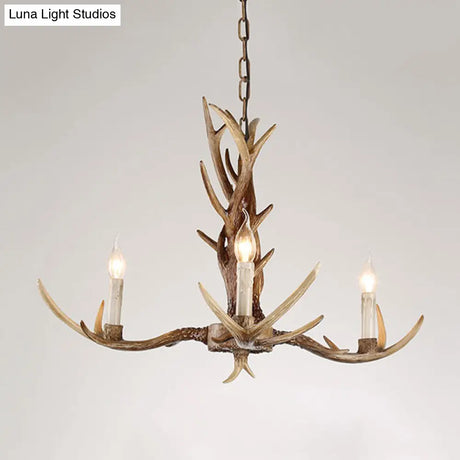 Antique Candelabra Chandelier Lighting Fixture In Beige For Living Room - 3/6/8 Lights