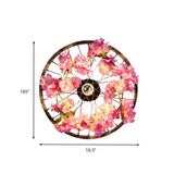 Antique Cherry Blossom Wall Sconce Light W/ Led Lighting & Brass Mount 12.5-20.5 Diameter